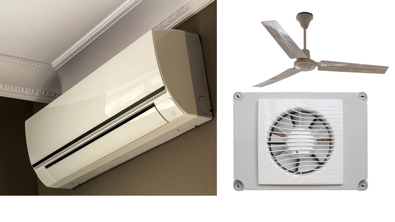 Kamar tidur berpendingin udara (AC/Kipas/ Exhaust fan)